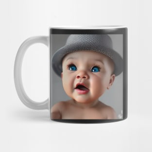 Baby Blue Eyes - Cute Baby in Top Hat - 3D Animation Style Mug